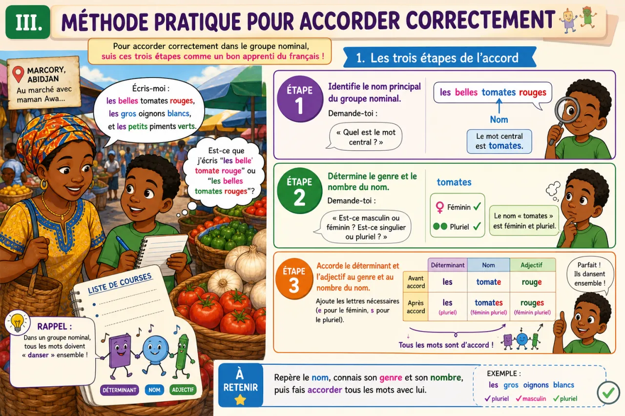 L’accord dans le groupe nominal — illustration