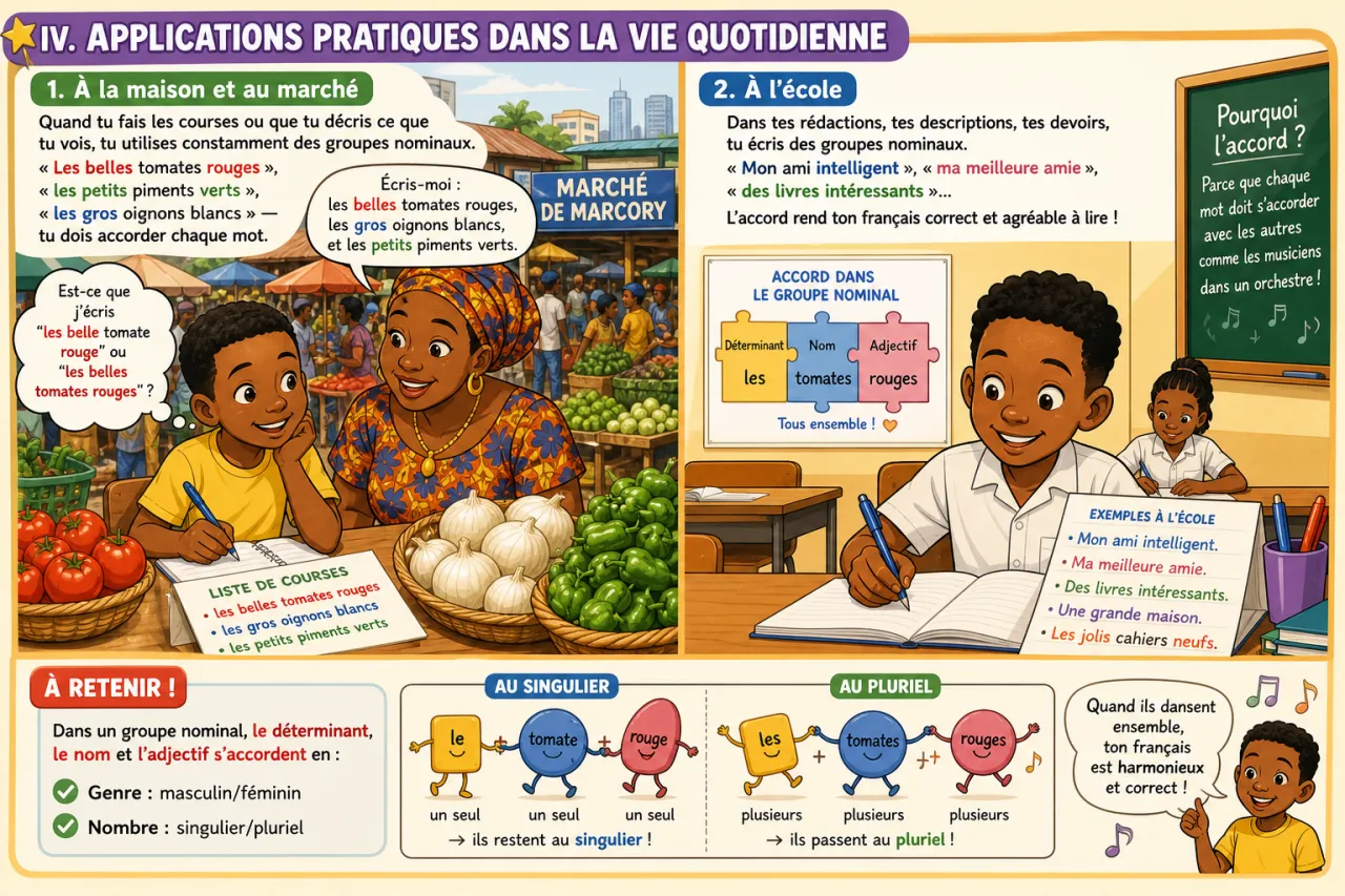 L’accord dans le groupe nominal — illustration