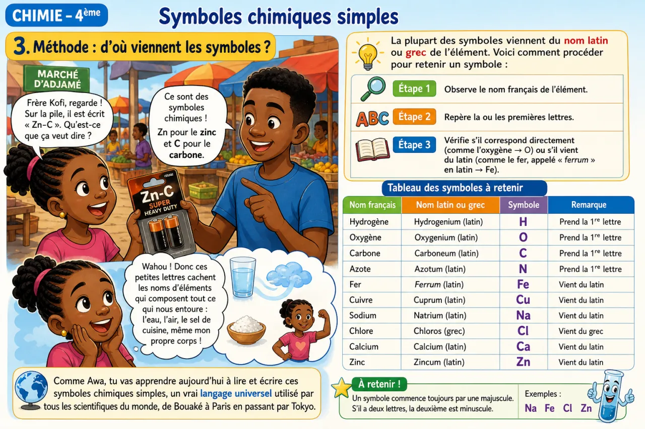 Symboles chimiques simples — illustration