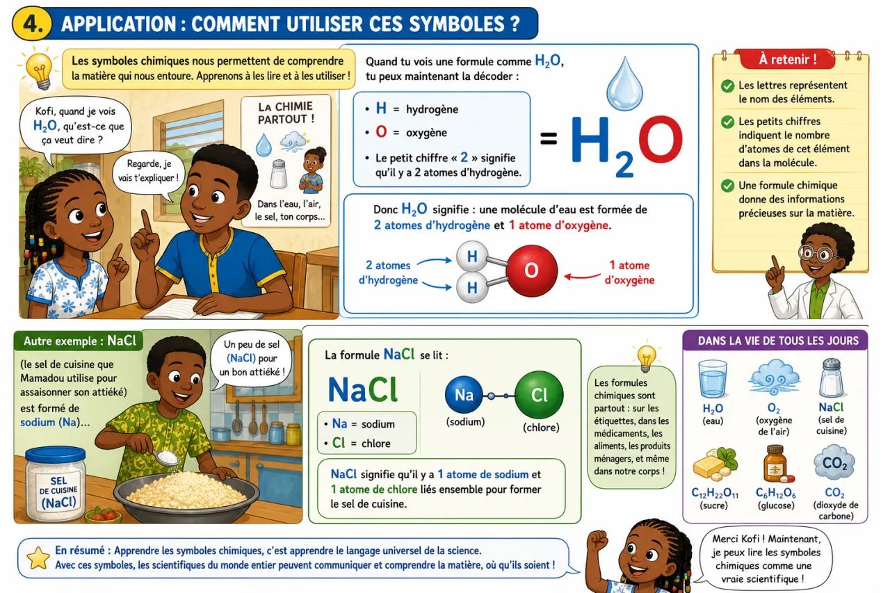 Symboles chimiques simples — illustration