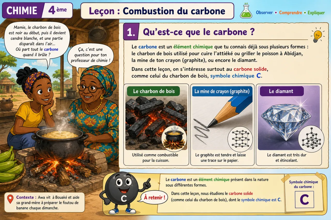 Combustion du carbone — illustration
