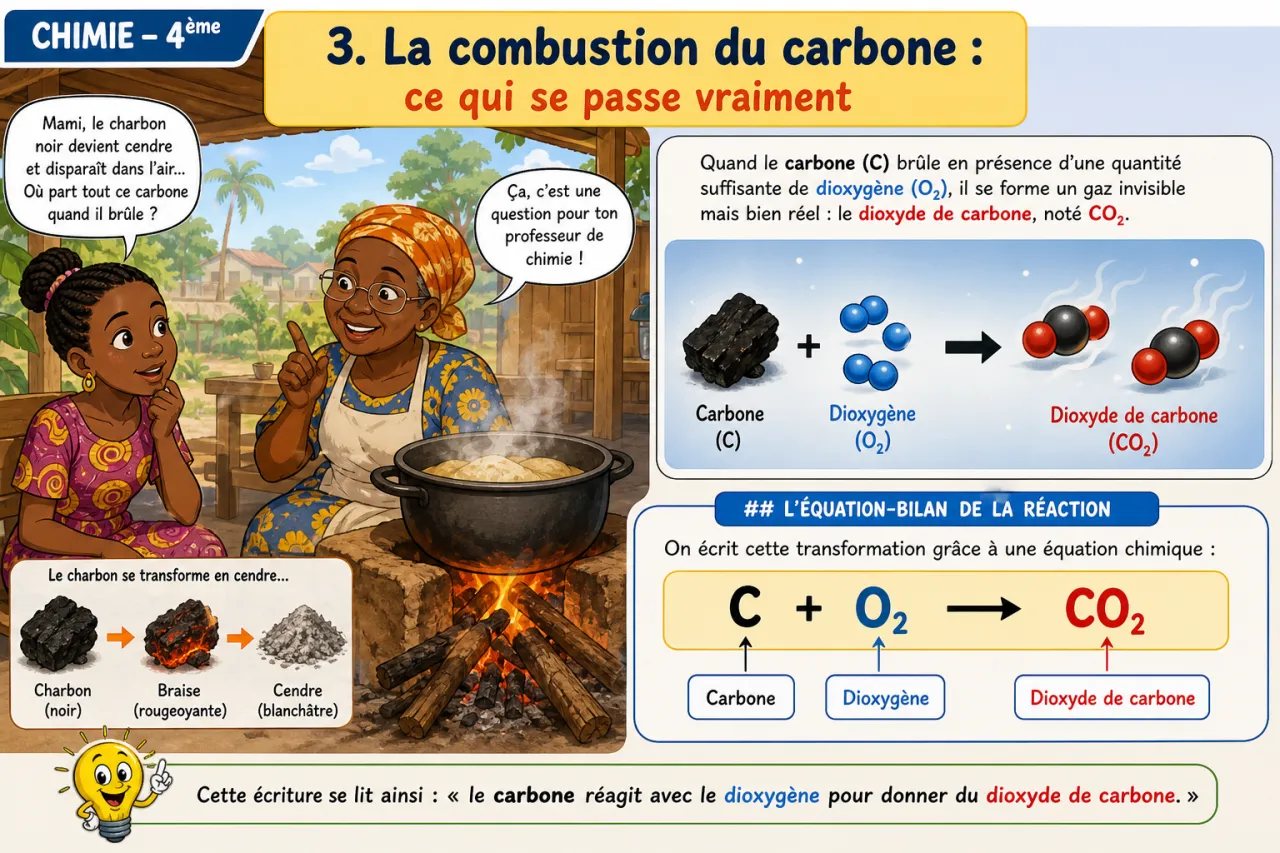 Combustion du carbone — illustration