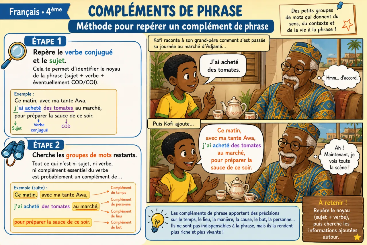 Compléments de phrase — illustration