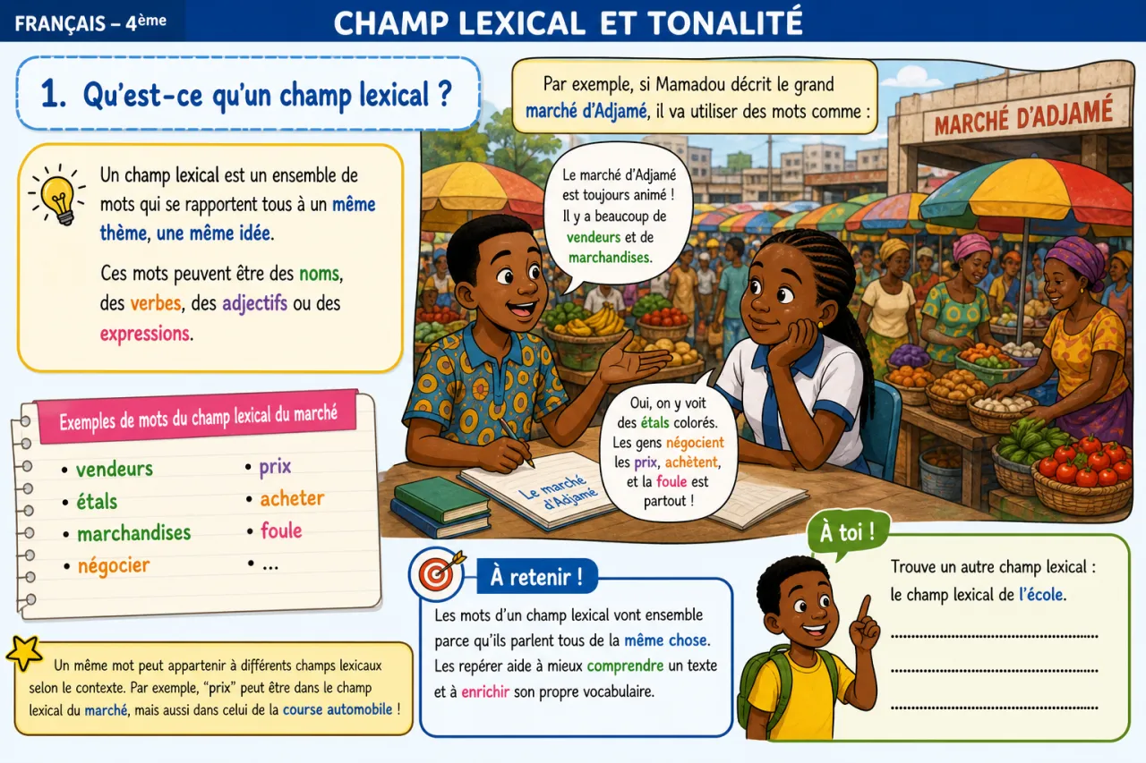 Champ lexical et tonalité — illustration