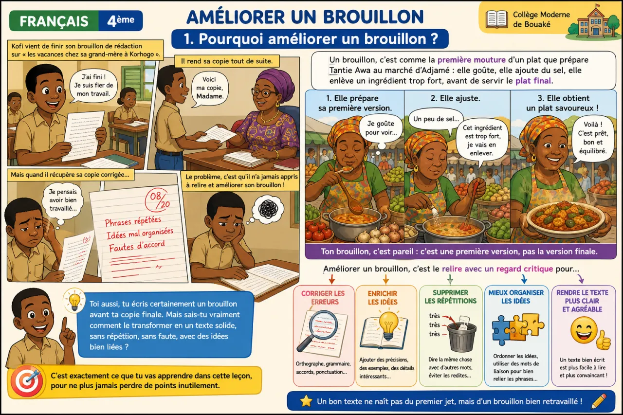 Améliorer un brouillon — illustration