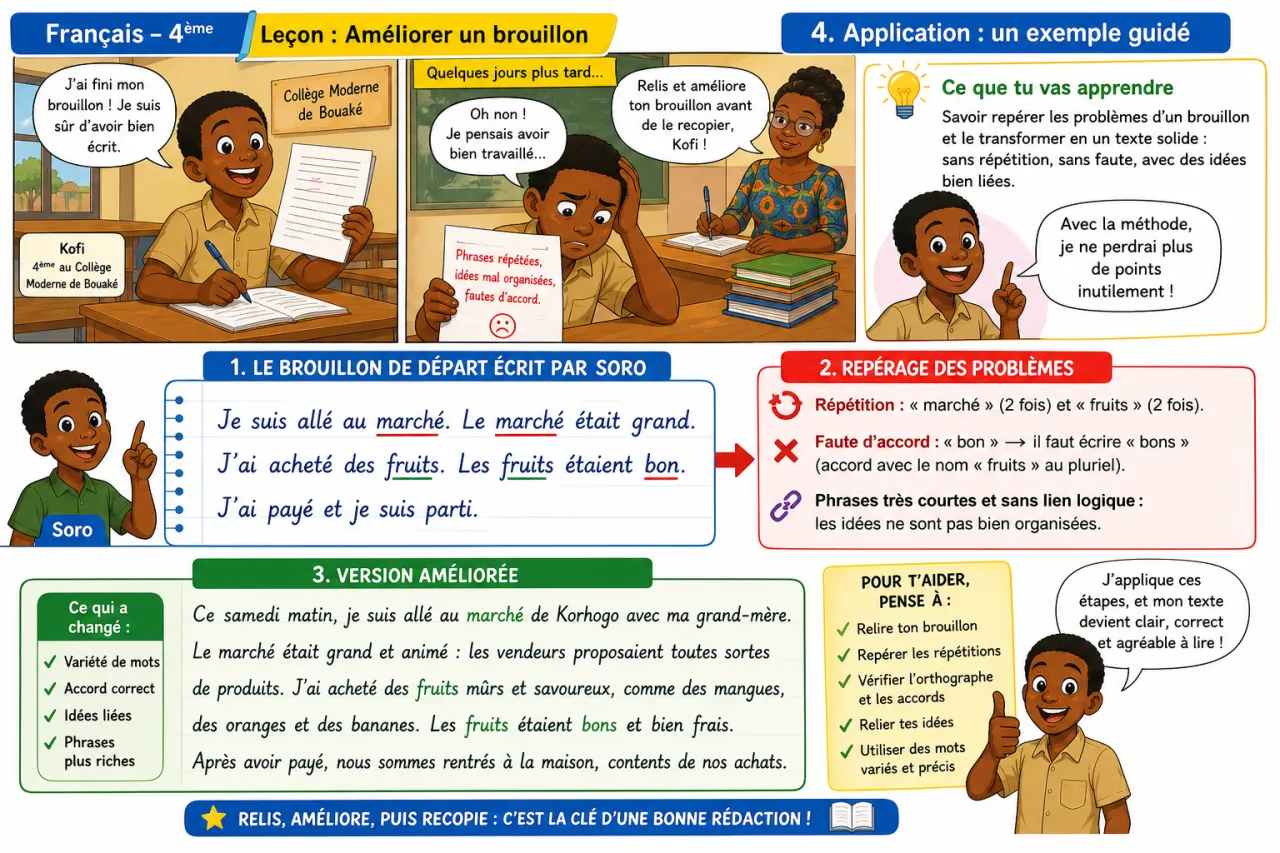 Améliorer un brouillon — illustration