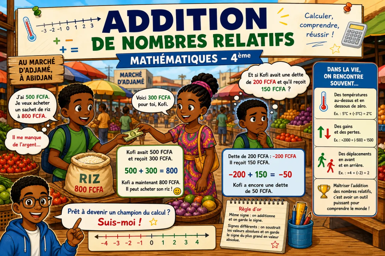 Addition de nombres relatifs