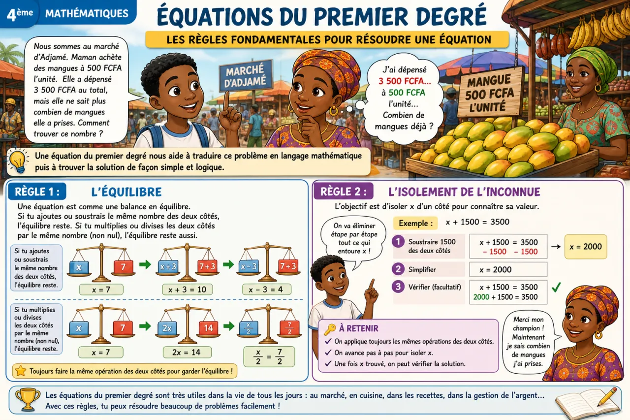 Équations du premier degré — illustration