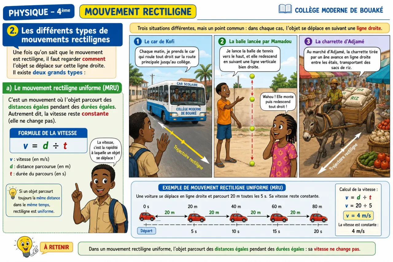 Mouvement rectiligne — illustration