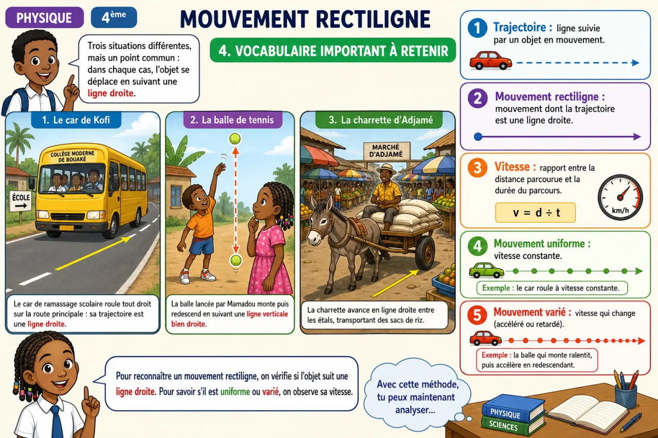 Mouvement rectiligne — illustration
