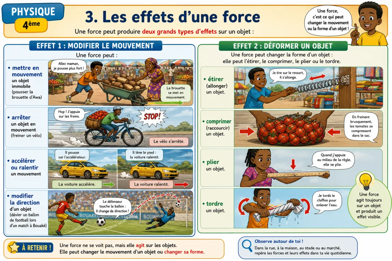 Forces et effets — illustration