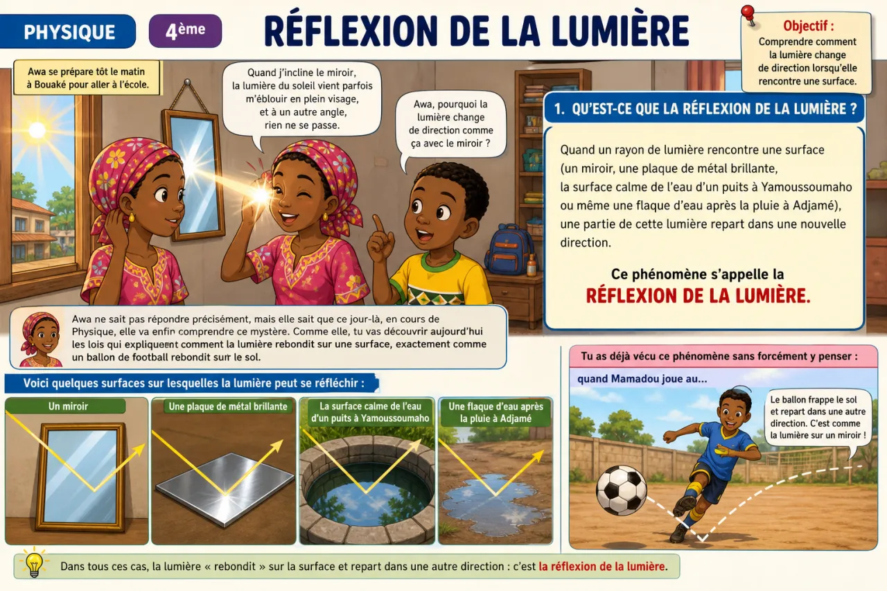 Réflexion de la lumière — illustration