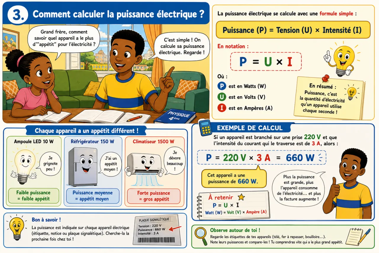 Puissance électrique - découverte — illustration