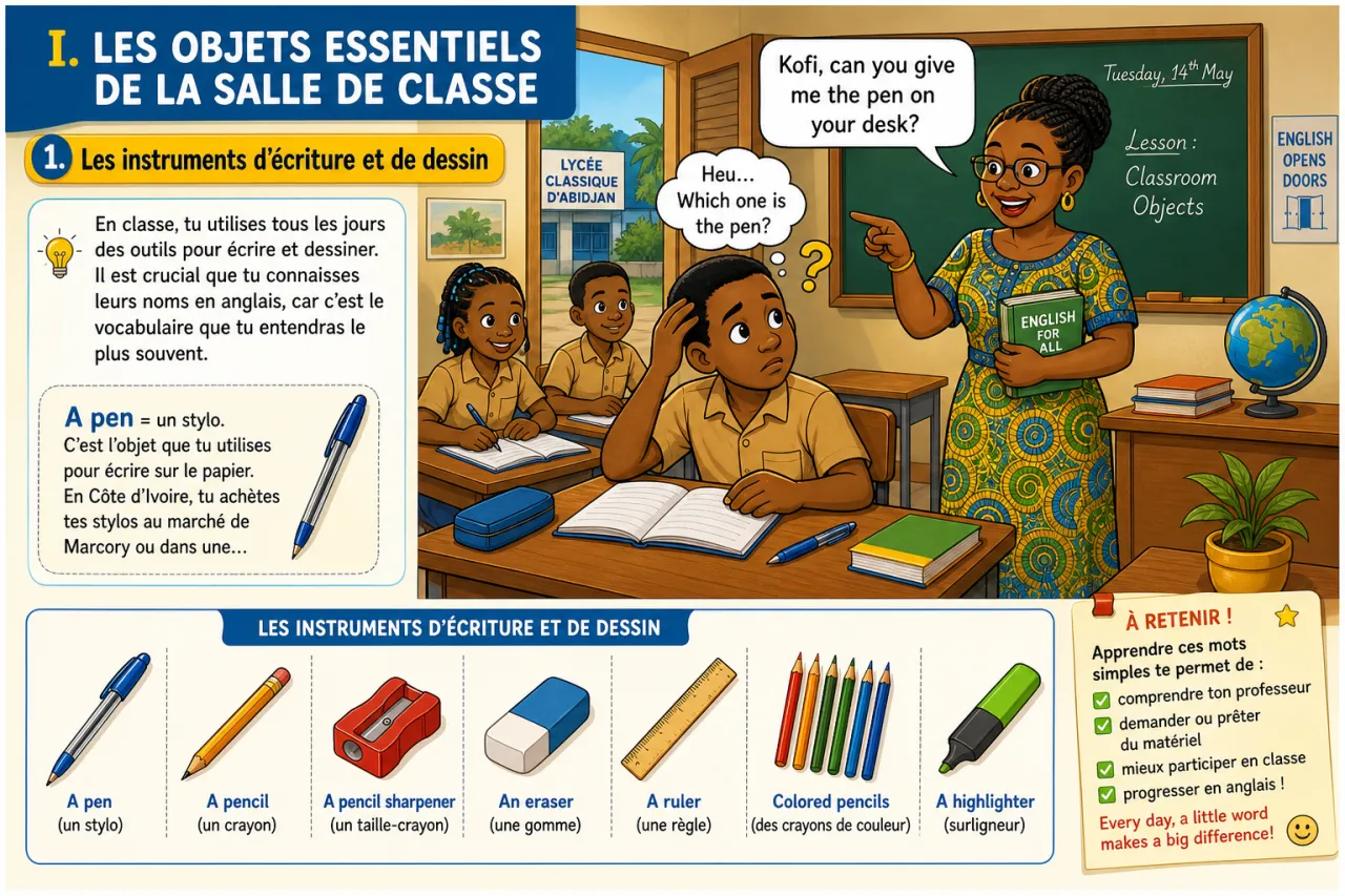 Classroom Objects — illustration