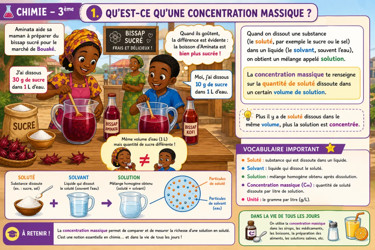 Concentration massique - initiation — illustration