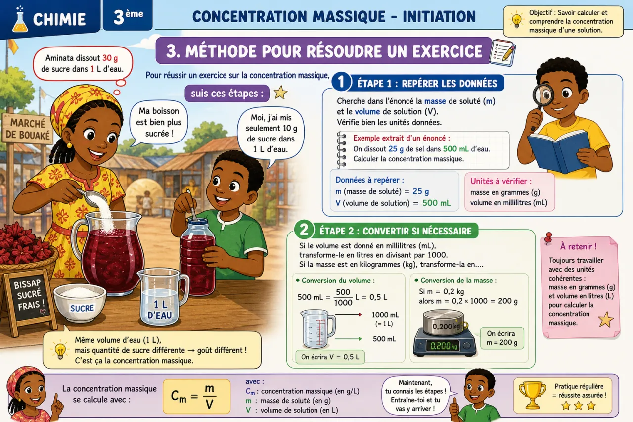 Concentration massique - initiation — illustration