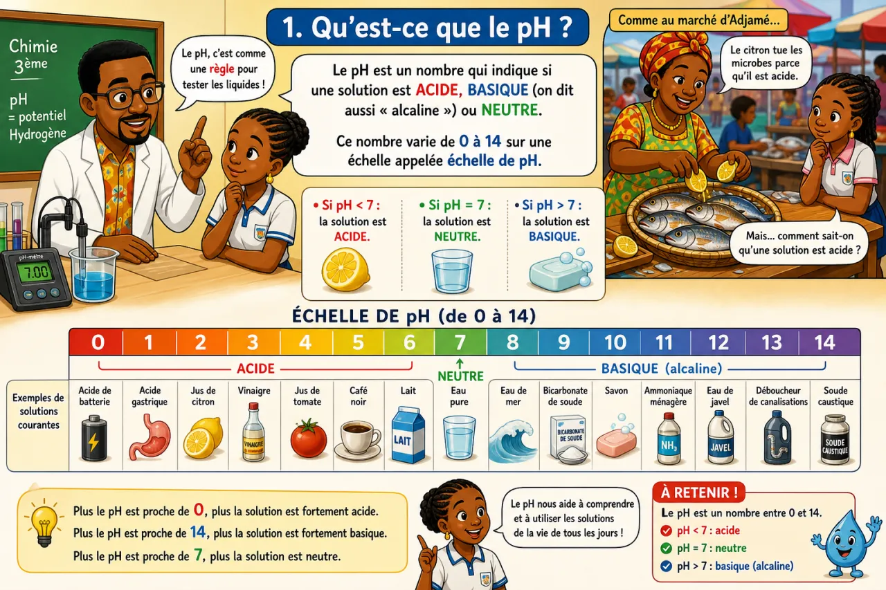 pH et solutions acides — illustration