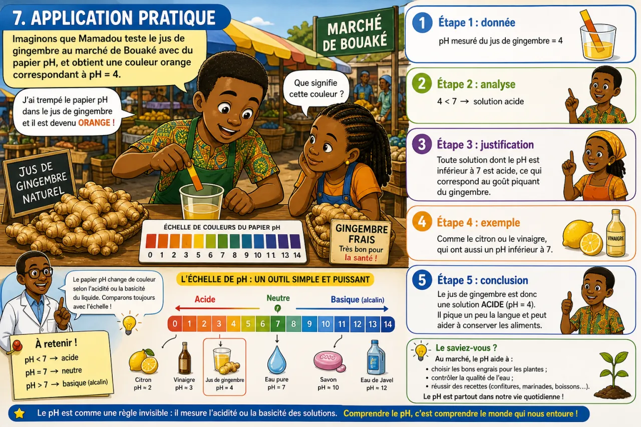 pH et solutions acides — illustration