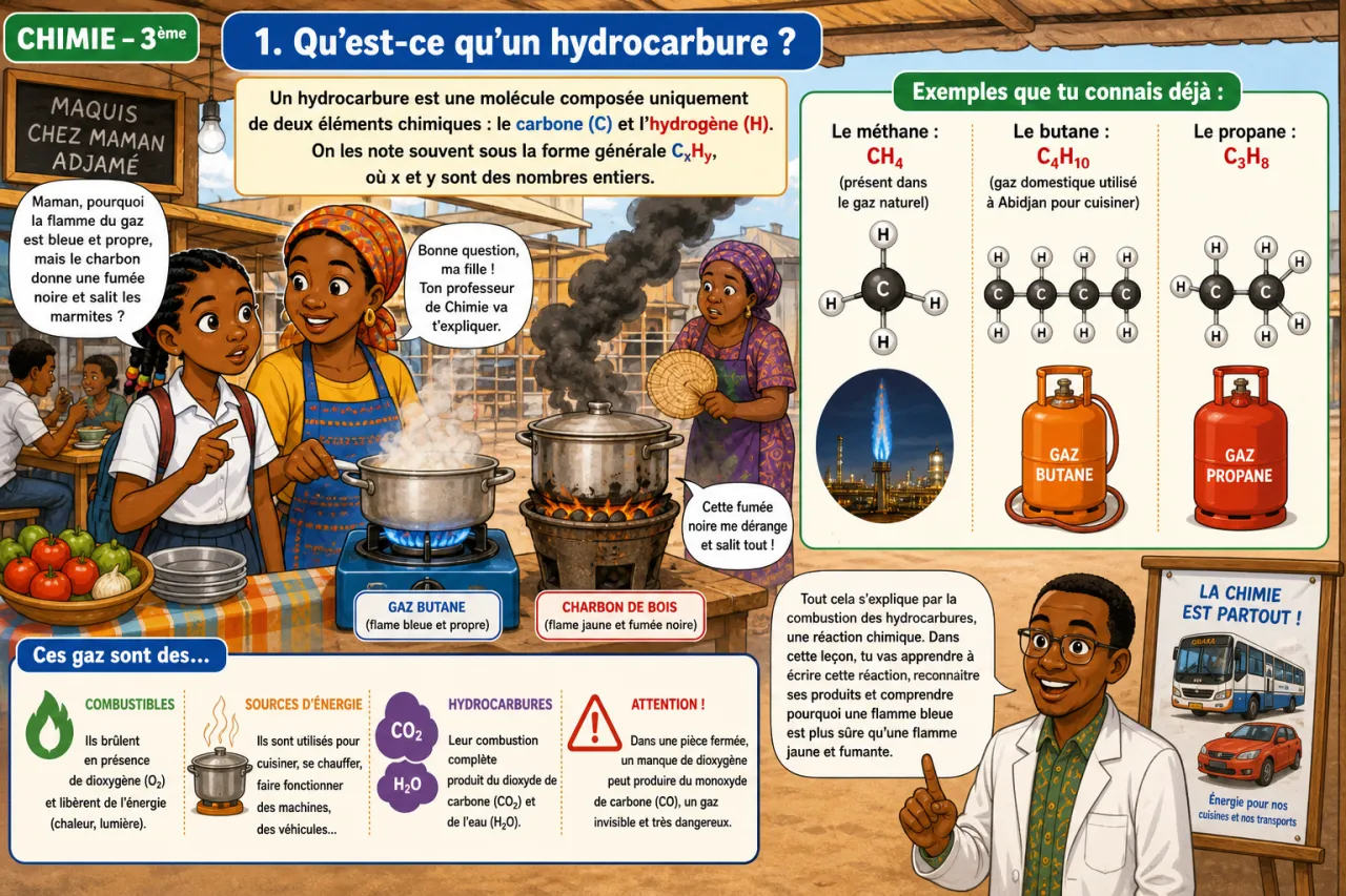 Combustion des hydrocarbures — illustration