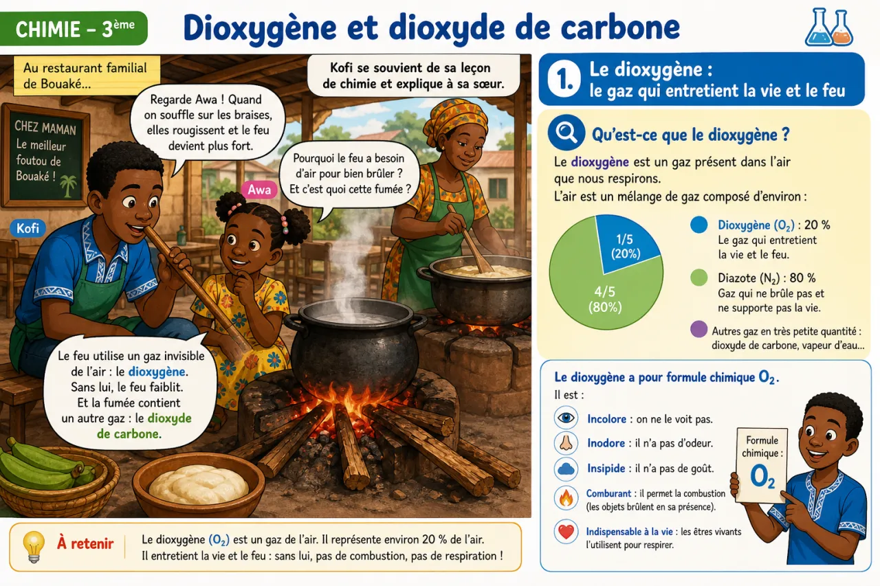 Dioxygène et dioxyde de carbone — illustration