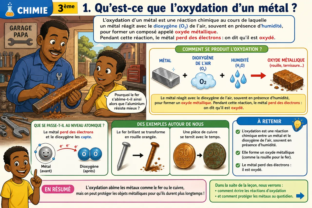 Oxydation des métaux — illustration