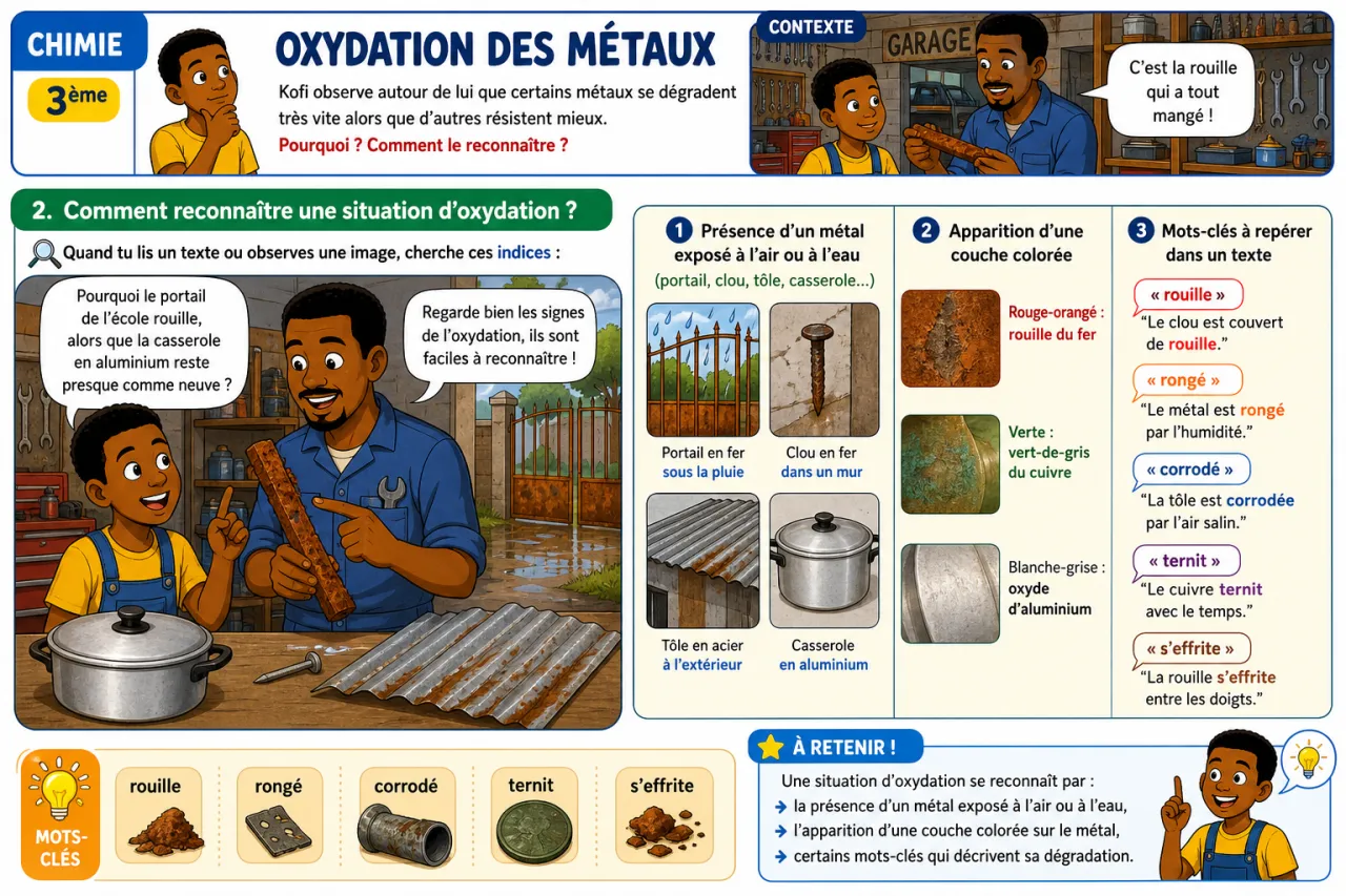 Oxydation des métaux — illustration