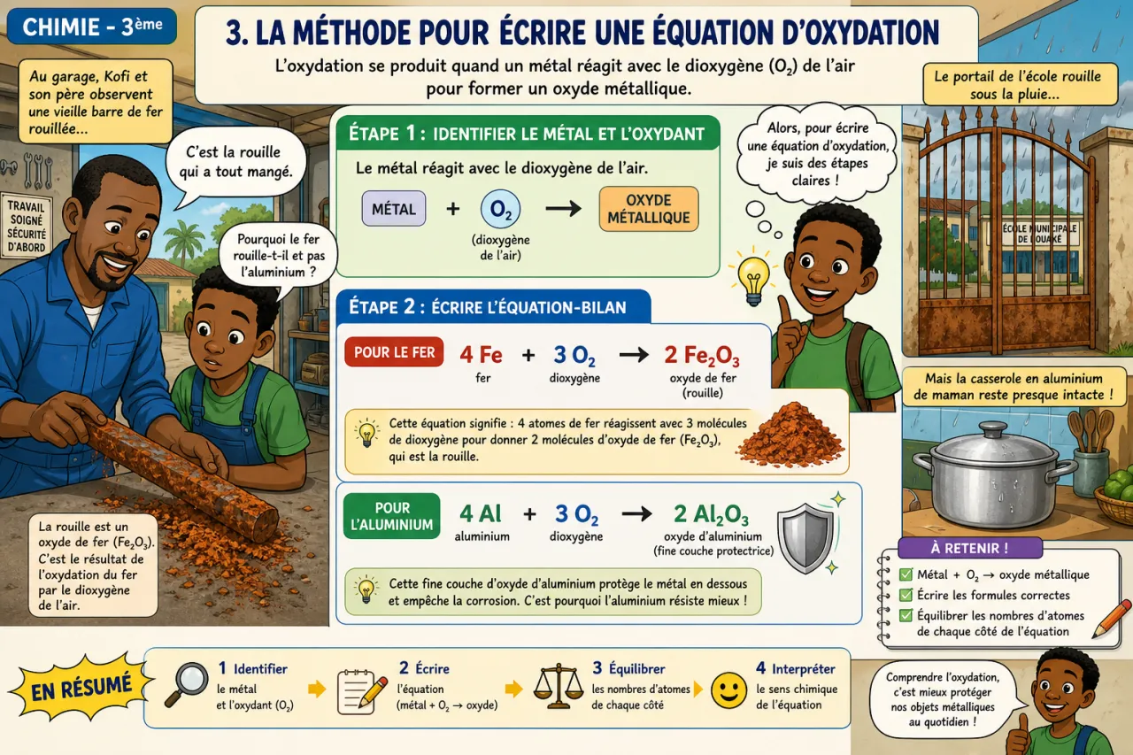 Oxydation des métaux — illustration